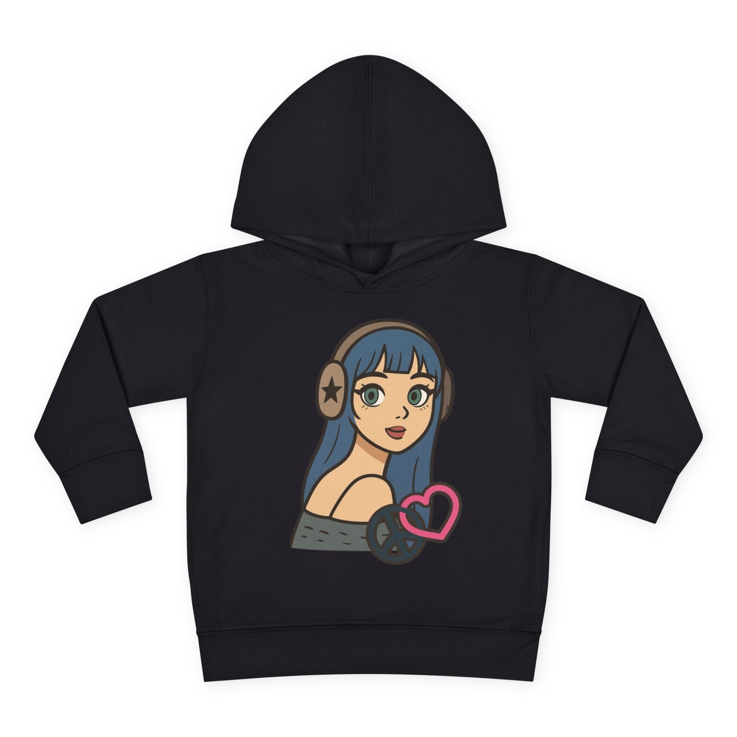 In Her Happy Wearing Headphones - Toddler Hoodie RS3326