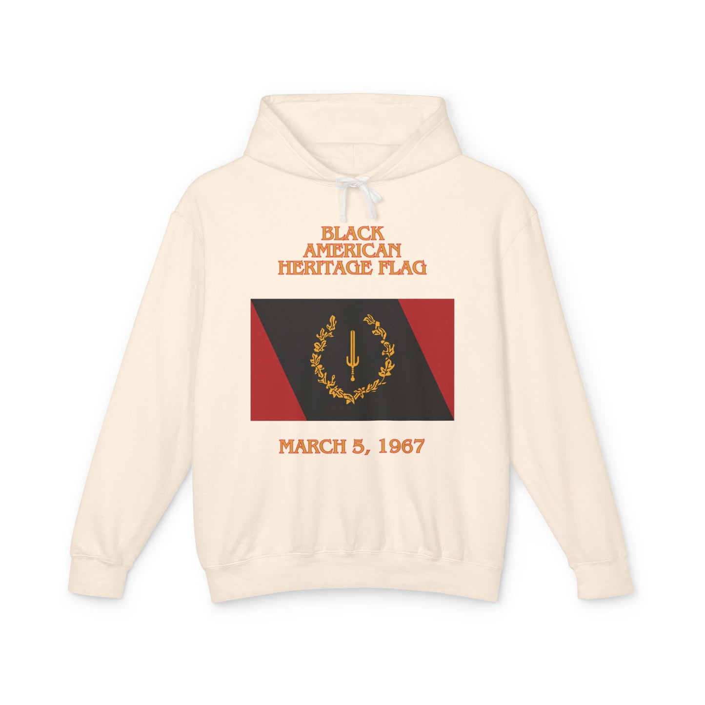Black American Heritage Flag - Lightweight Hooded Sweatshirt