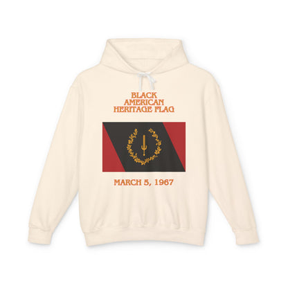 Black American Heritage Flag - Lightweight Hooded Sweatshirt