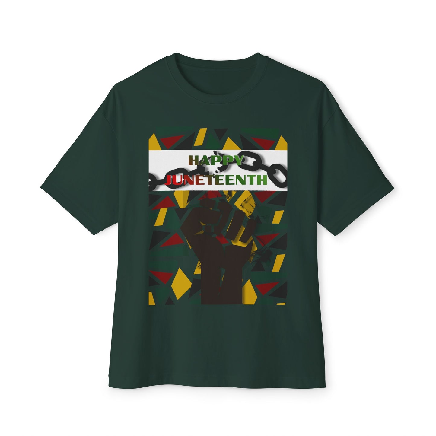 Happy Juneteenth Celebration Tee – Oversized Box Graphic T-Shirt