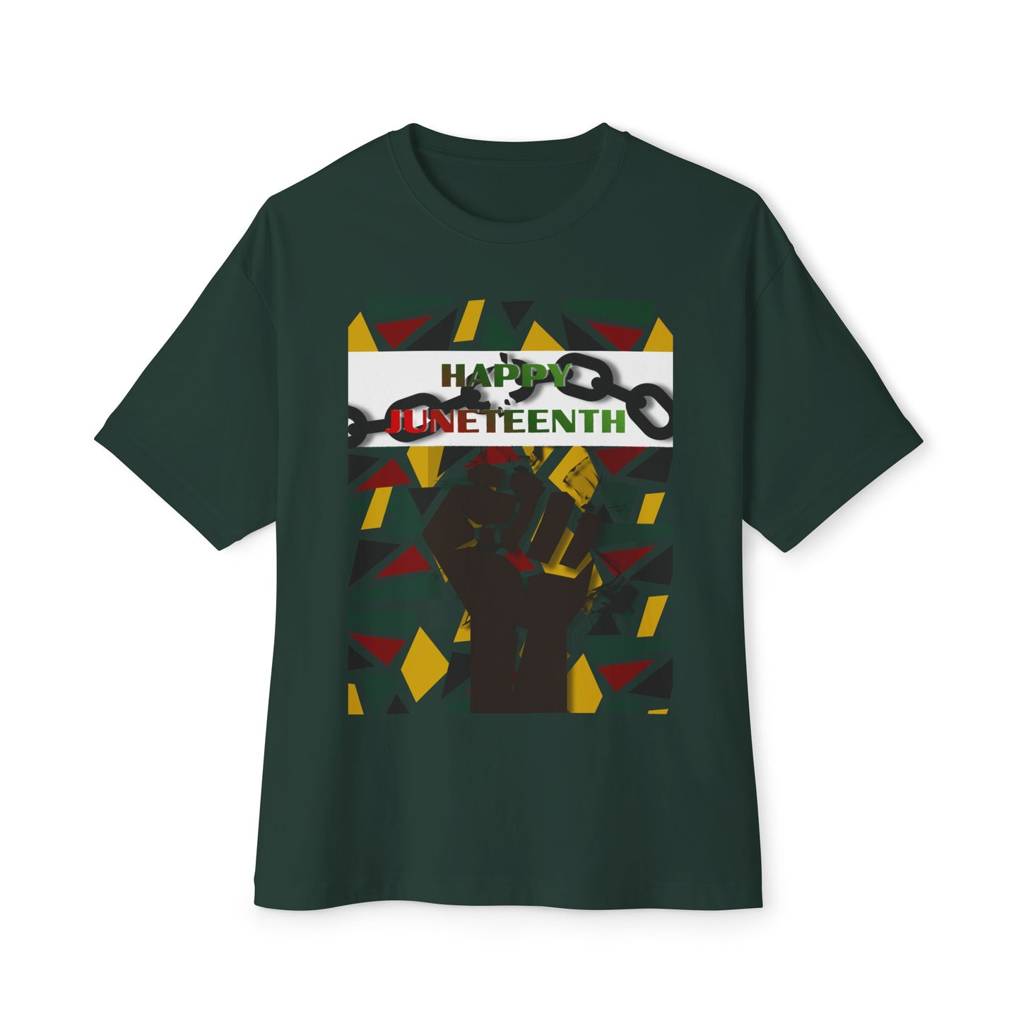 Happy Juneteenth Celebration Tee – Oversized Box Graphic T-Shirt