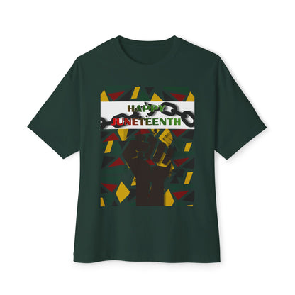 Happy Juneteenth Celebration Tee – Oversized Box Graphic T-Shirt