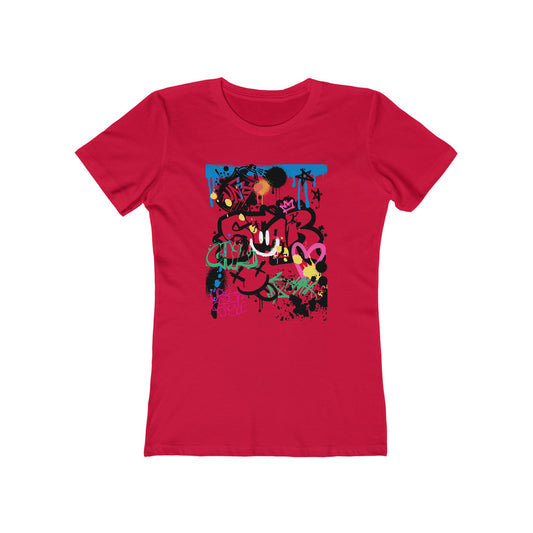 Graffiti Women B Ball Tee - Women’s Boyfriend Fit Celebration T-Shirt