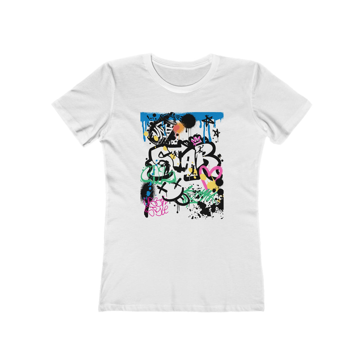 Graffiti Women B Ball Tee - Women’s Boyfriend Fit Celebration T-Shirt