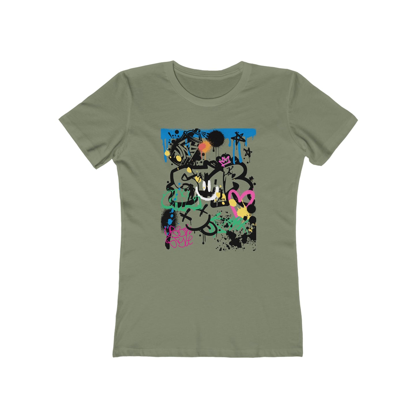 Graffiti Women B Ball Tee - Women’s Boyfriend Fit Celebration T-Shirt