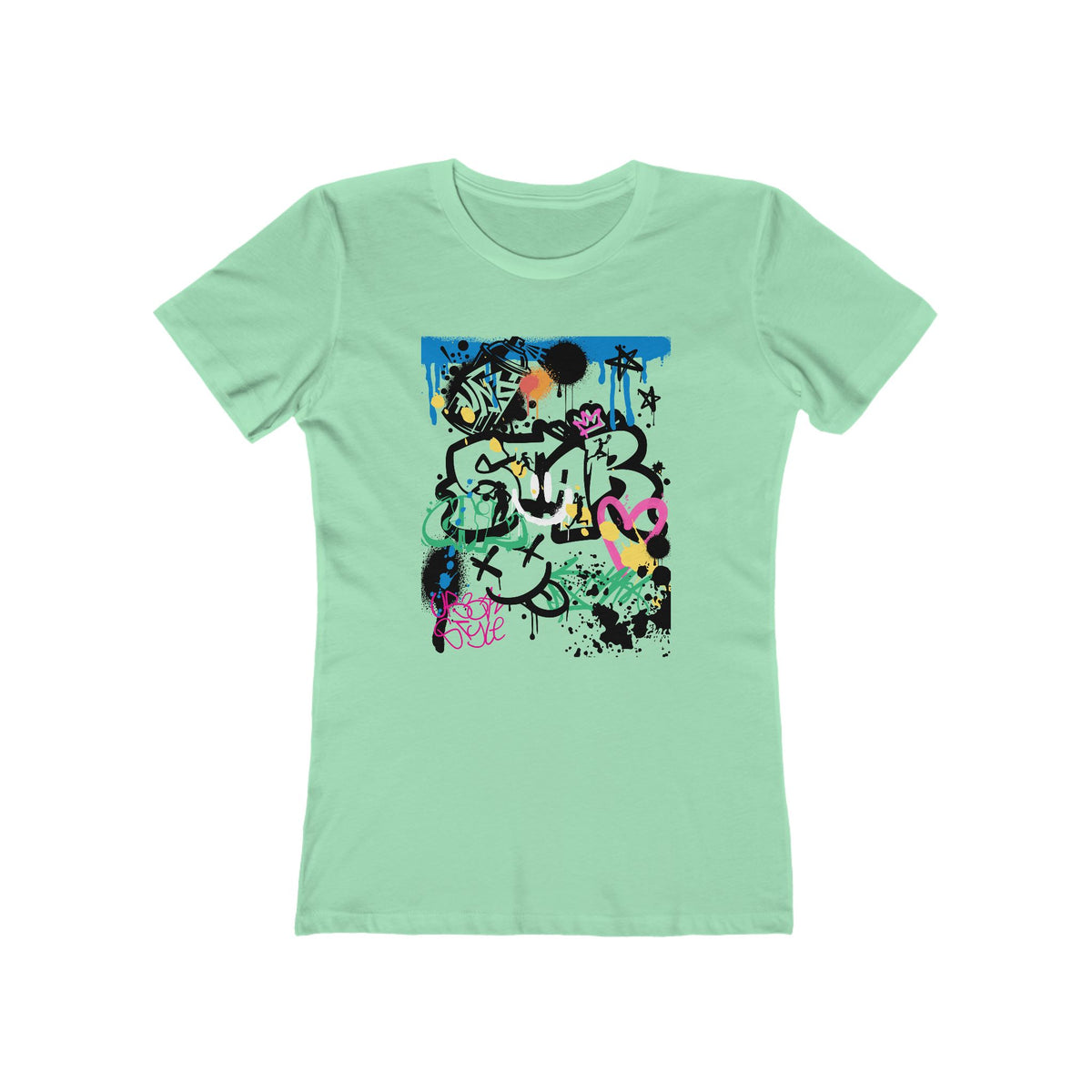 Graffiti Women B Ball Tee - Women’s Boyfriend Fit Celebration T-Shirt