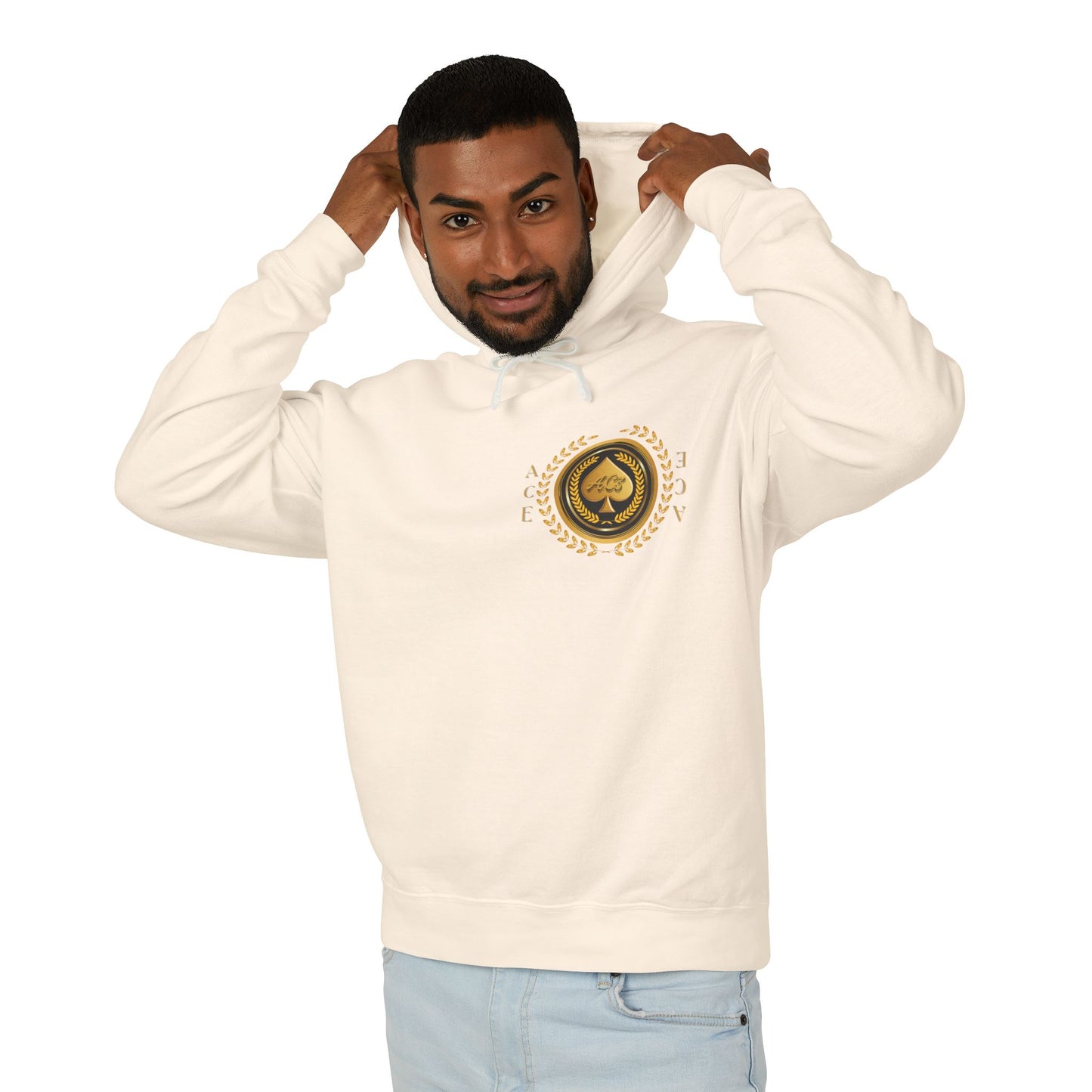 Unisex Gold Ace — Lightweight Hooded Sweatshirt
