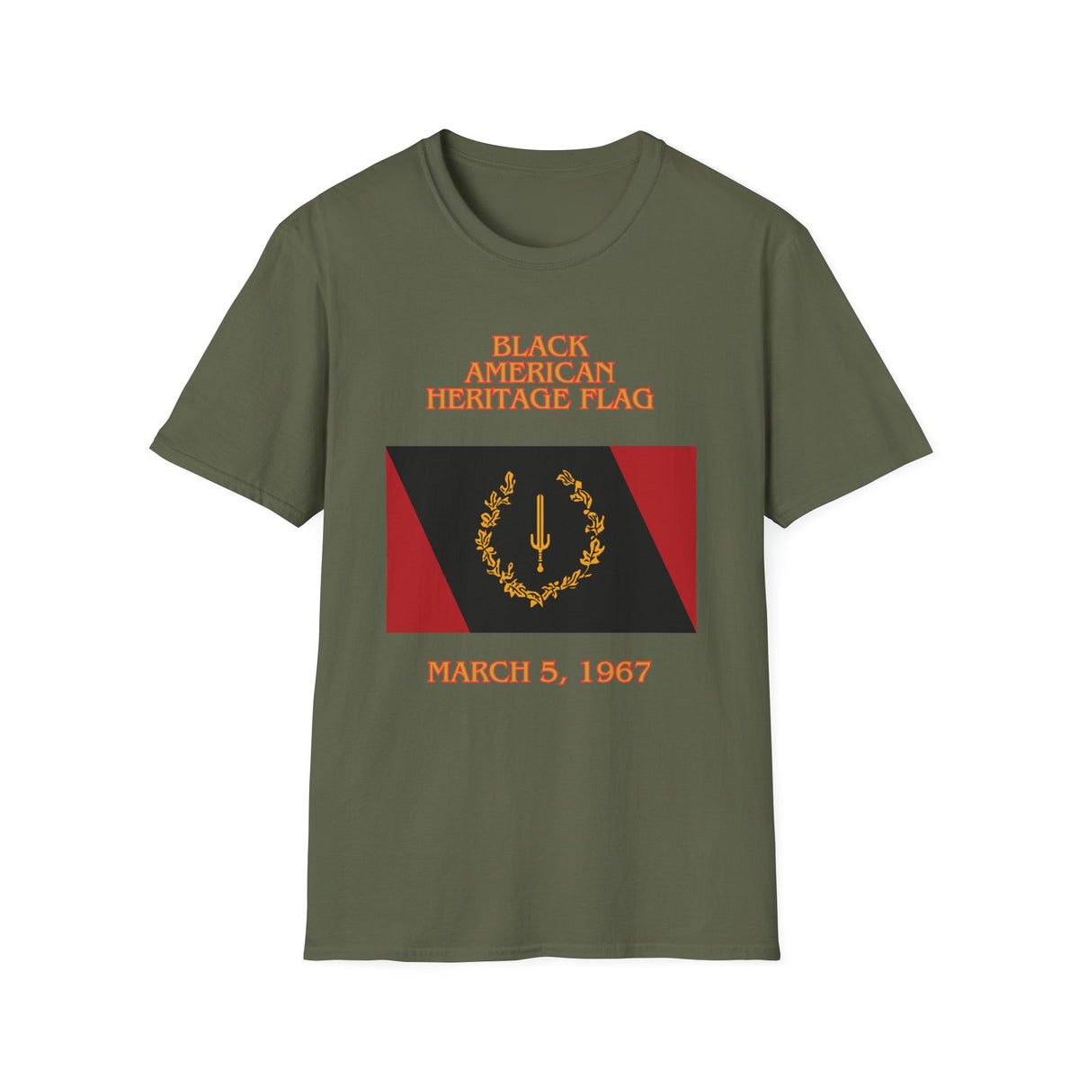 Black American Heritage Flag - G64000 Unisex T- Shirt