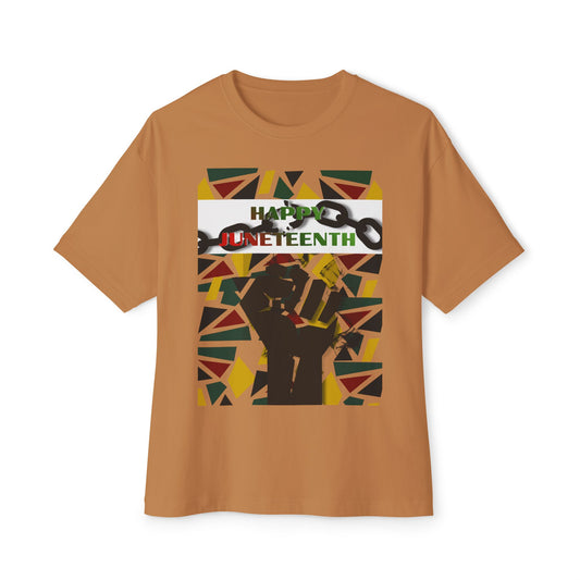 Happy Juneteenth Celebration Tee – Oversized Box Graphic T-Shirt