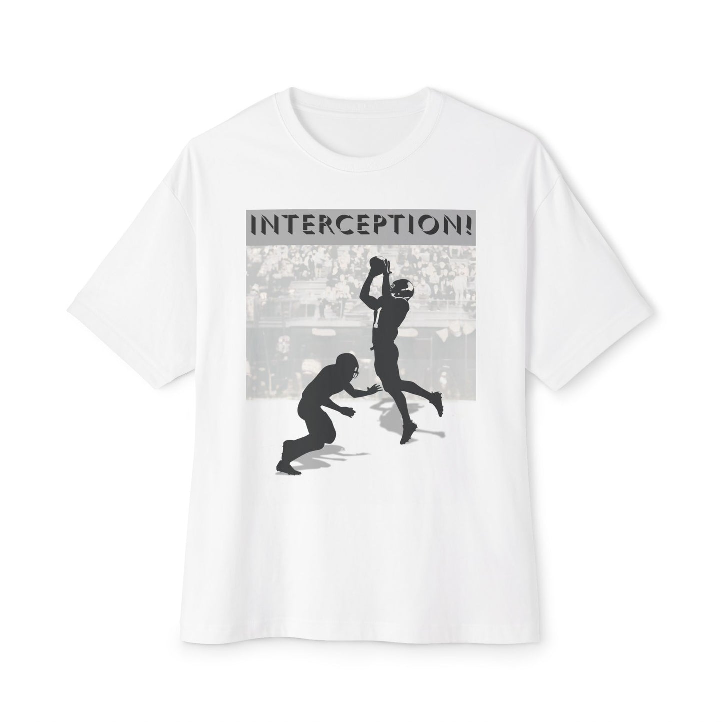 Football Interception Tee – Oversized Box Graphic T-Shirt