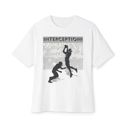 Football Interception Tee – Oversized Box Graphic T-Shirt
