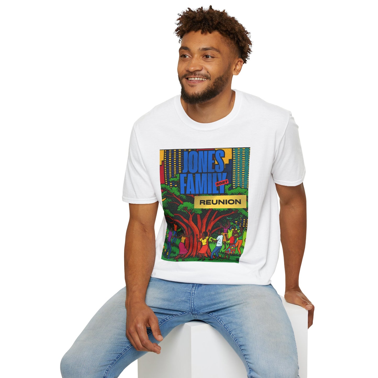 Jones Tree Dancing FR Tee — Unisex Softstyle T-Shirt $16.47-$20.80