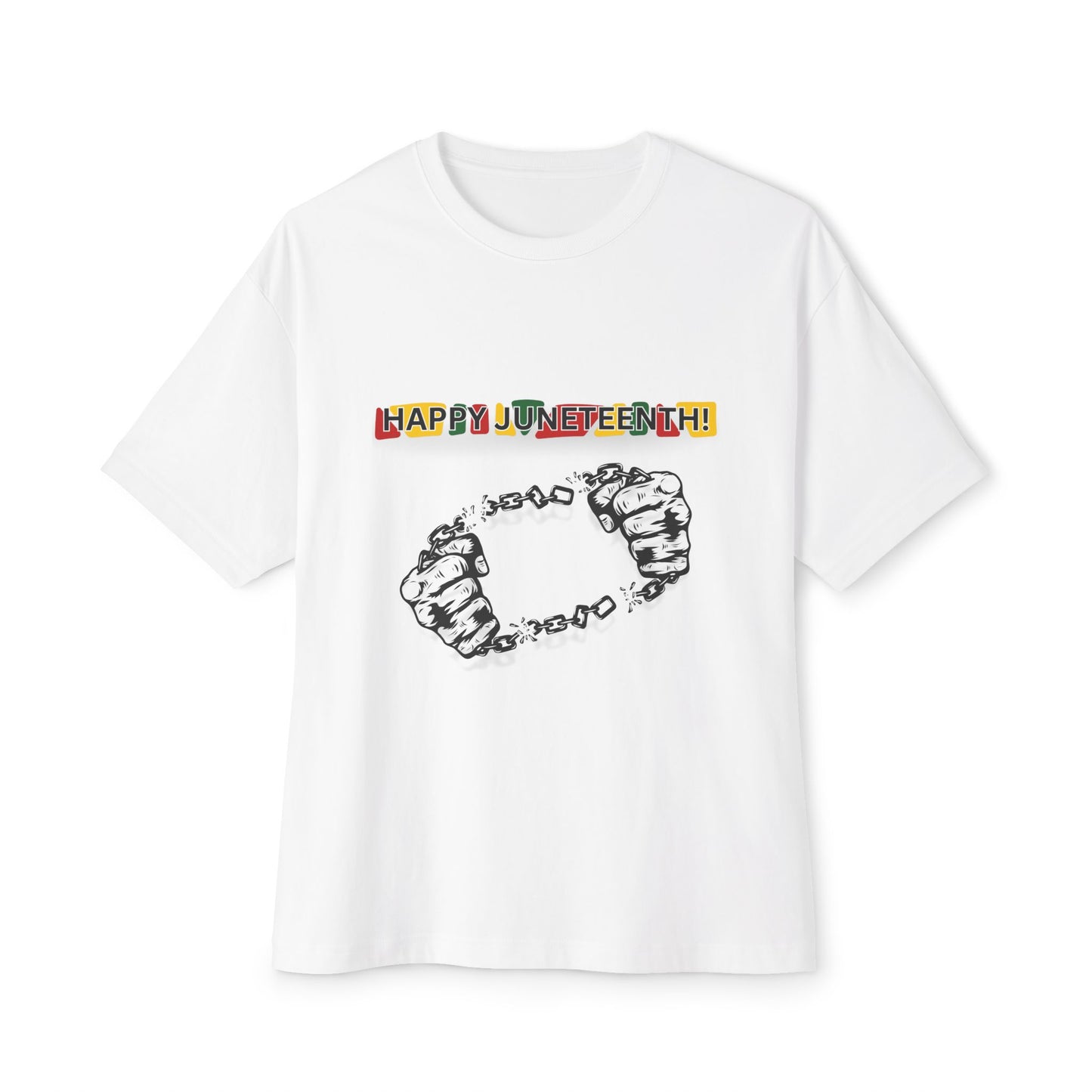 Chain Break Happy Juneteenth – Oversized Box Graphic T-Shirt