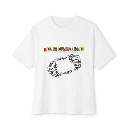 Chain Break Happy Juneteenth – Oversized Box Graphic T-Shirt