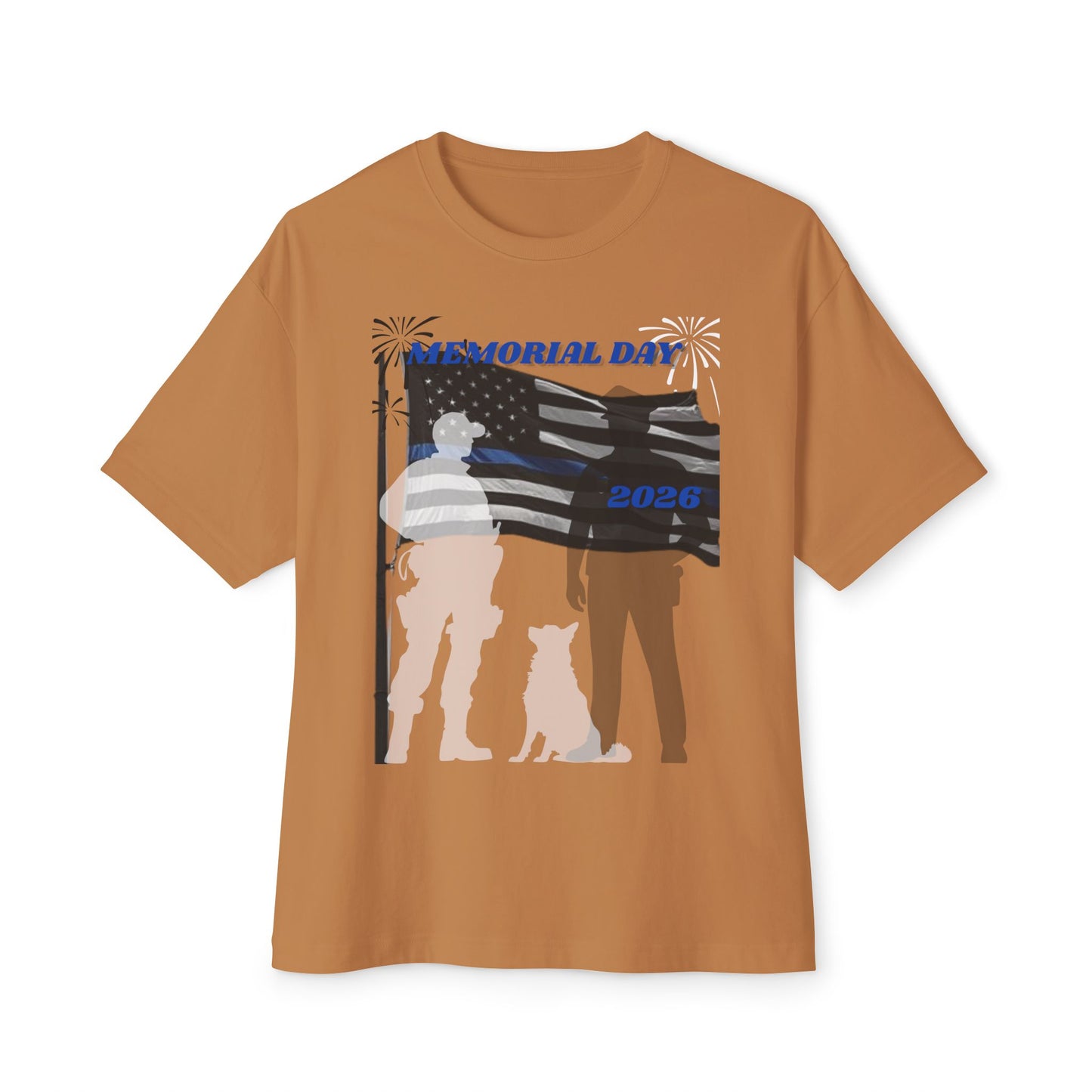 Memorial Day Police 26 Tee – Oversized Box Graphic T-Shirt