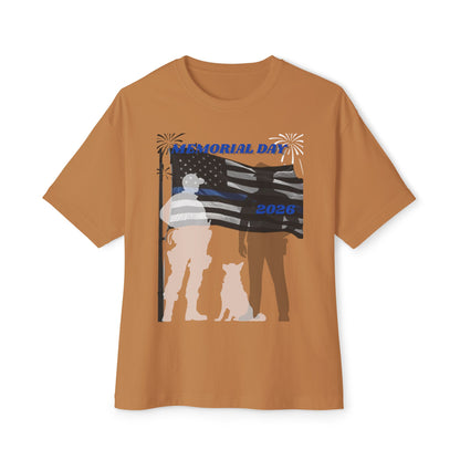 Memorial Day Police 26 Tee – Oversized Box Graphic T-Shirt