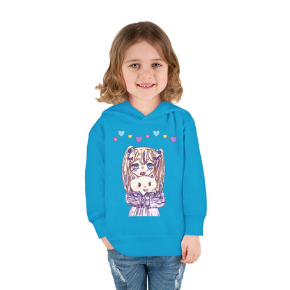Cute Kawaii Heart Plushie Design Anime Girl - Toddler Hoodie RS3326