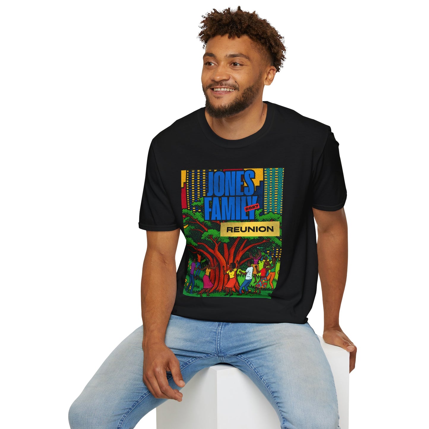 Jones Tree Dancing FR Tee — Unisex Softstyle T-Shirt $16.47-$20.80