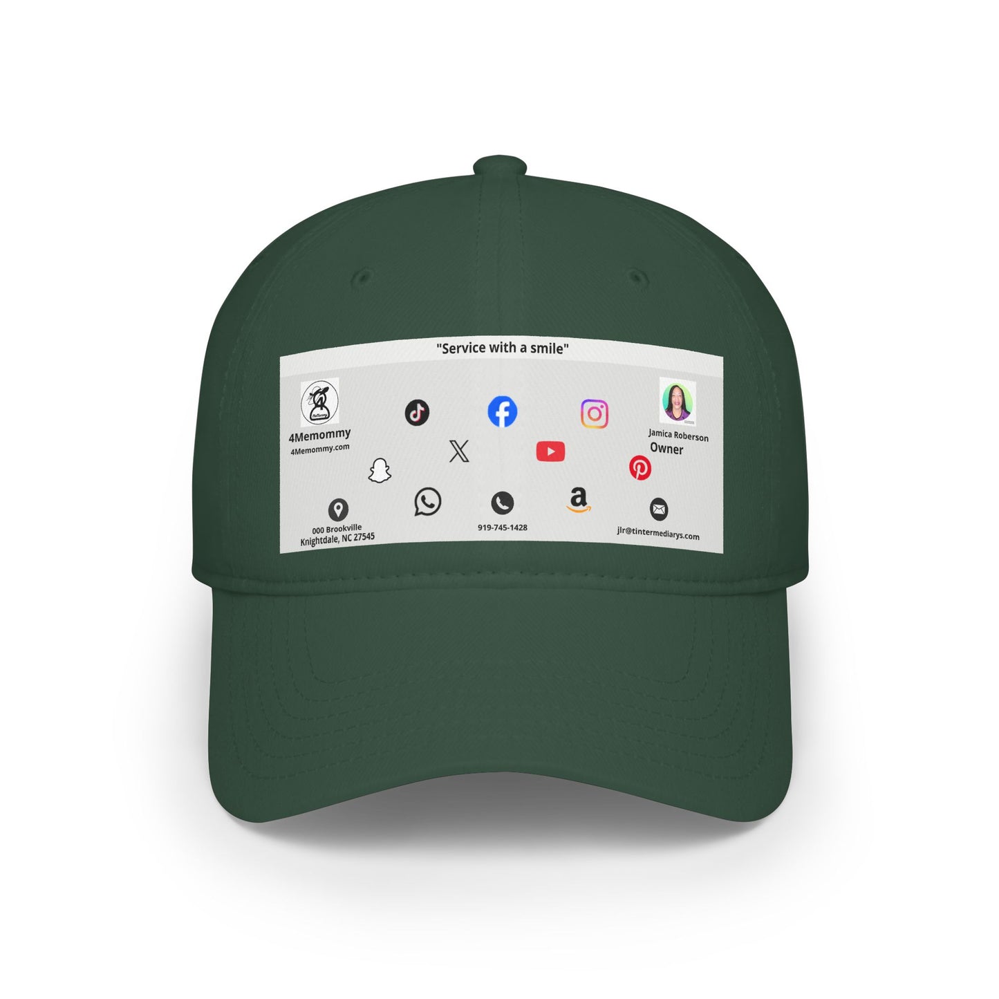 Gray Business Card Hat - Low Profile Baseball Cap (Print)