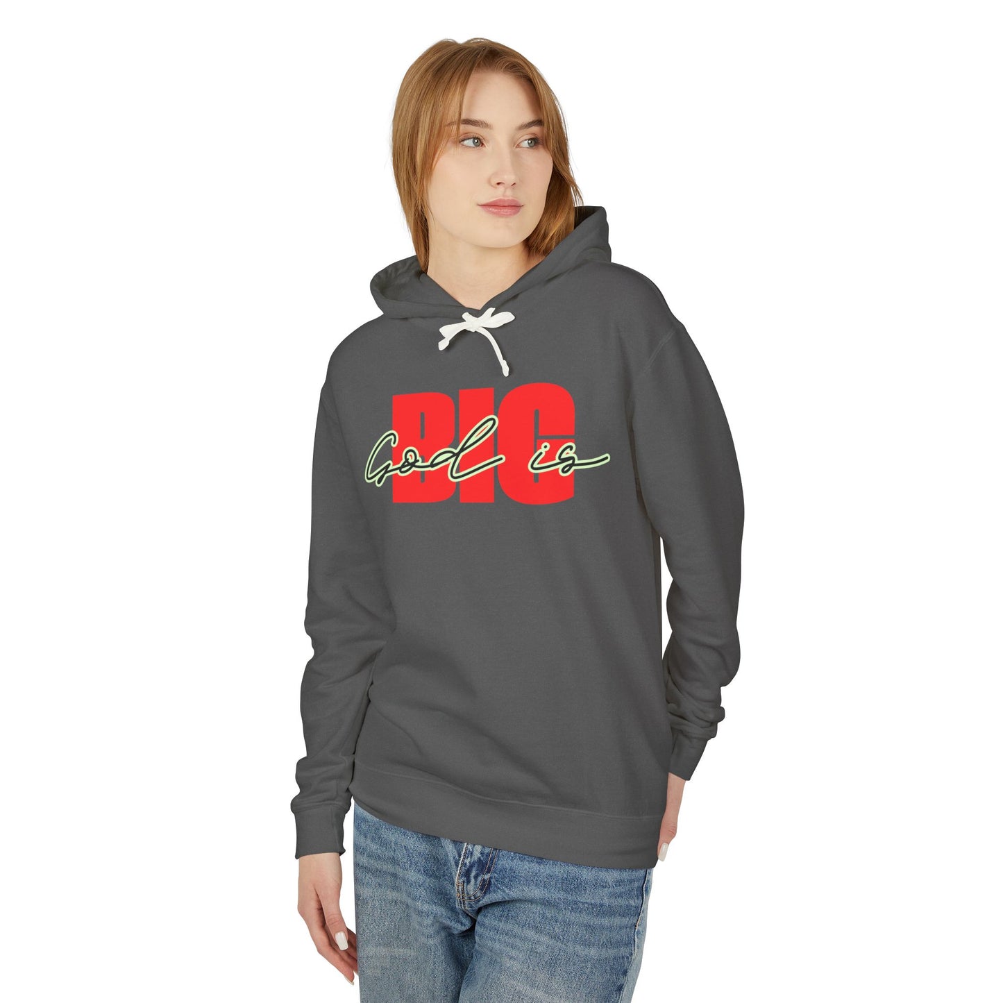 God Is Big Red/Black - Lightweight Hooded Sweatshirt
