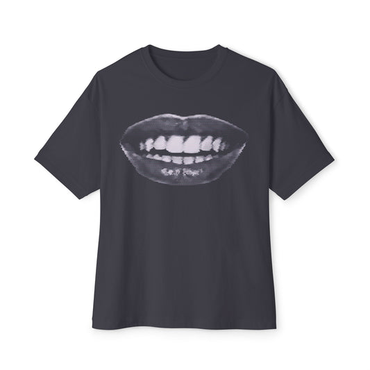 Mouth Glitch Tee – Oversized Box Graphic T-Shirt
