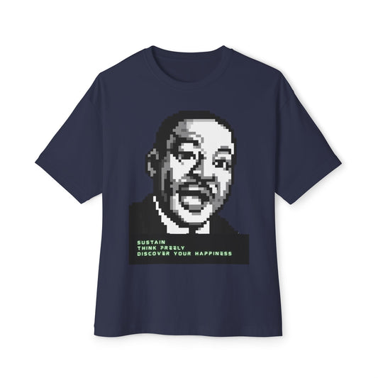 MLK Pixel Tee – Oversized Box Graphic T-Shirt