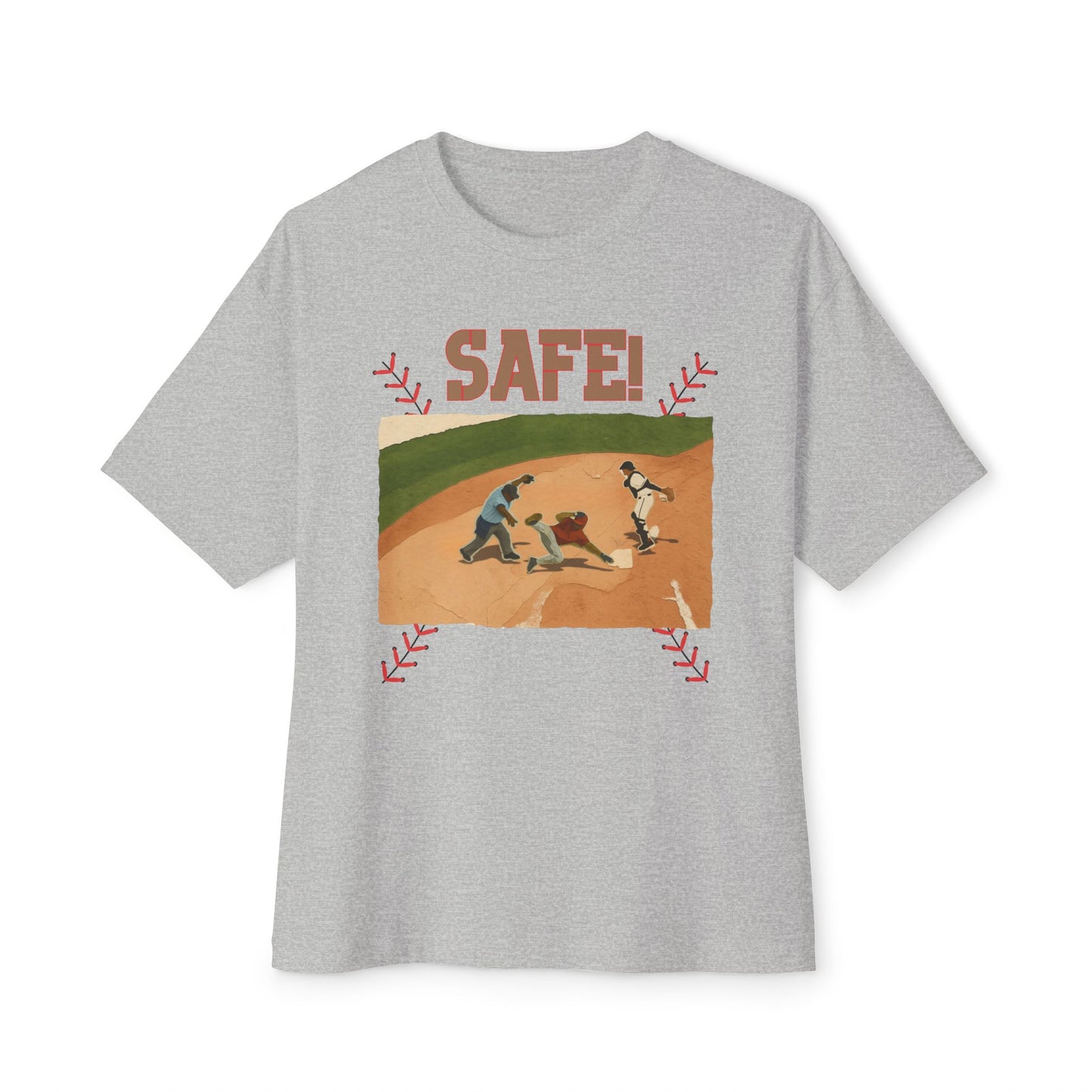 Safe Baseball Tee – Oversized Box Graphic T-Shirt