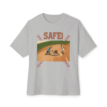 Safe Baseball Tee – Oversized Box Graphic T-Shirt