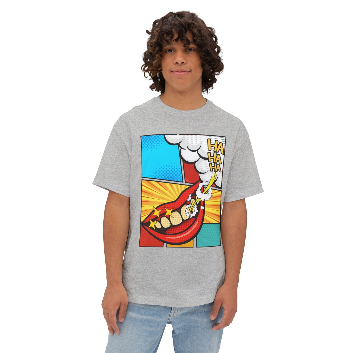 Comic 3Ha Tee – Oversized Box Graphic T-Shirt