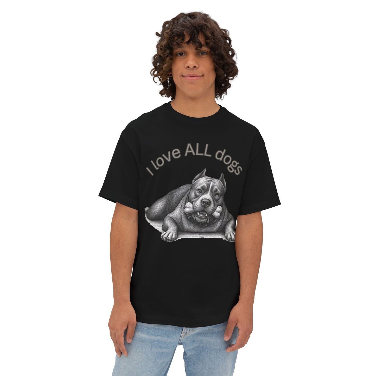 I Love All Dogs Tee – Oversized Box Graphic T-Shirt