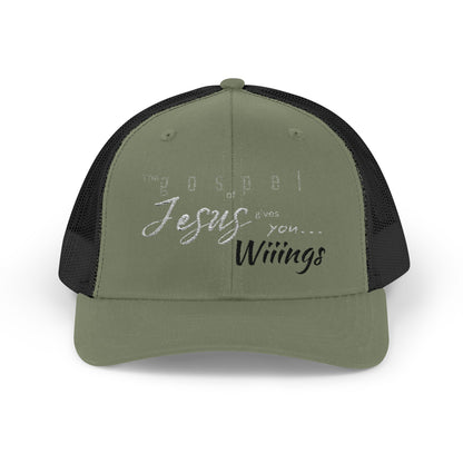 Unisex The Gospel of Jesus Gives... Snapback Trucker Cap - Embroidered