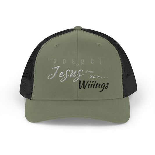 Unisex The Gospel of Jesus Gives... Snapback Trucker Cap - Embroidered