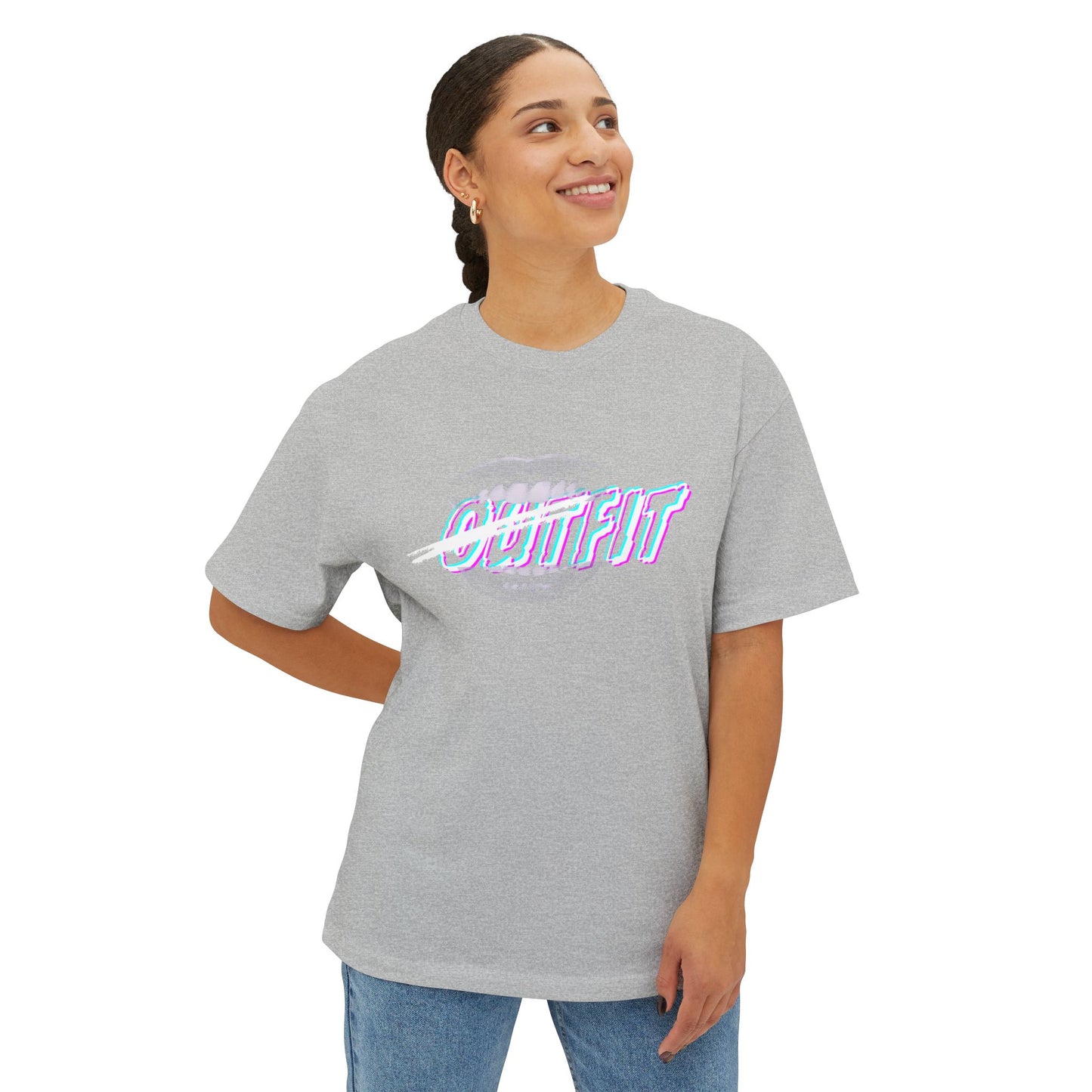 Mouth Fit Glitch Tee – Oversized Box Graphic T-Shirt