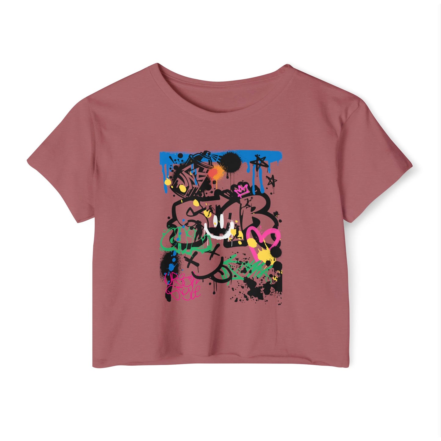 Graffiti Women B Ball Tee  — Women's Crop Top T-Shirt