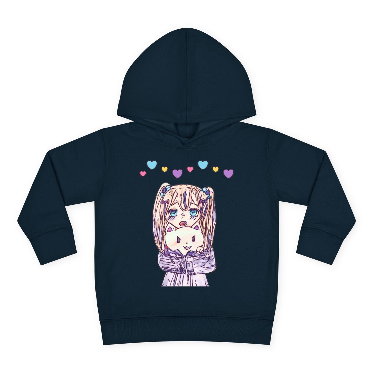 Cute Kawaii Heart Plushie Design Anime Girl - Toddler Hoodie RS3326