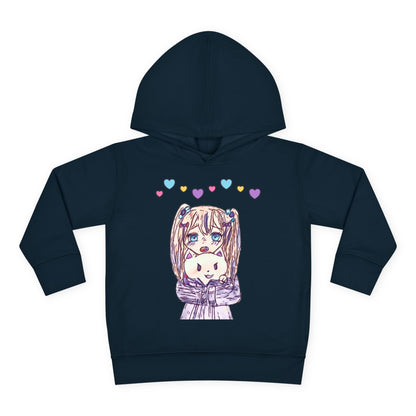 Cute Kawaii Heart Plushie Design Anime Girl - Toddler Hoodie RS3326