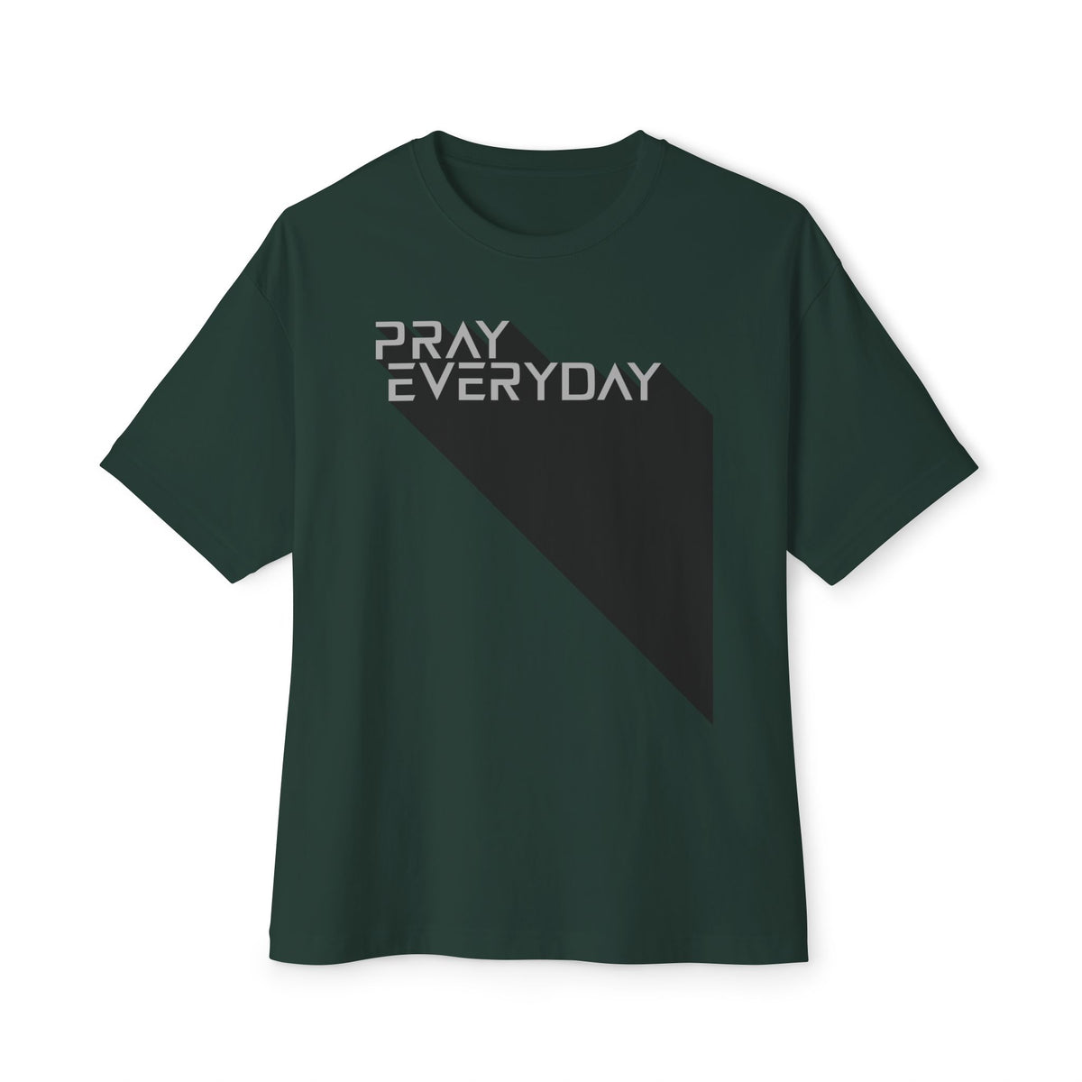 Pray Everyday – Oversized White Letter Box Graphic T-Shirt