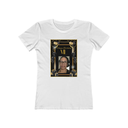 Black & Gold Me B Day Personalize It! Tee - Women’s Boyfriend Fit Celebration T-Shirt