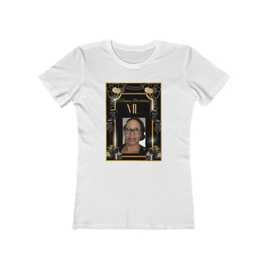 Black & Gold Me B Day Personalize It! Tee - Women’s Boyfriend Fit Celebration T-Shirt