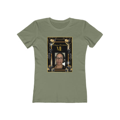 Black & Gold Me B Day Personalize It! Tee - Women’s Boyfriend Fit Celebration T-Shirt