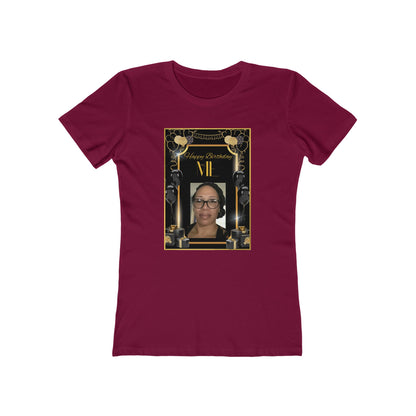 Black & Gold Me B Day Personalize It! Tee - Women’s Boyfriend Fit Celebration T-Shirt