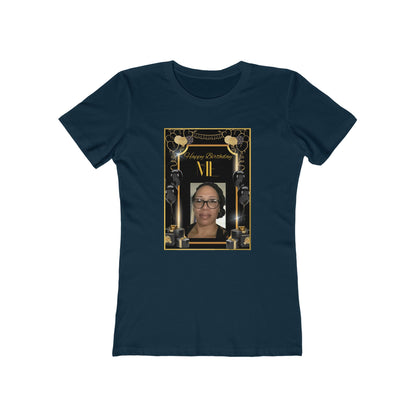 Black & Gold Me B Day Personalize It! Tee - Women’s Boyfriend Fit Celebration T-Shirt