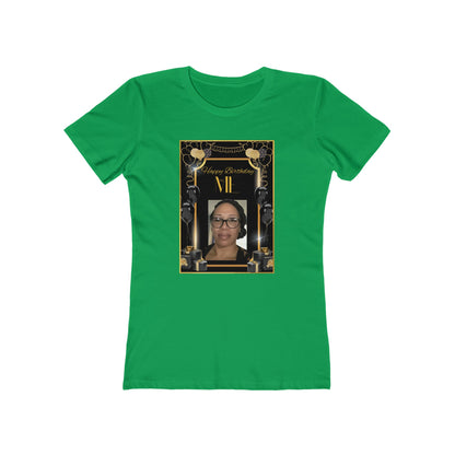 Black & Gold Me B Day Personalize It! Tee - Women’s Boyfriend Fit Celebration T-Shirt
