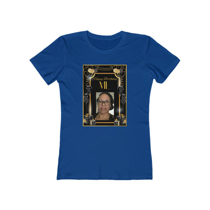 Black & Gold Me B Day Personalize It! Tee - Women’s Boyfriend Fit Celebration T-Shirt