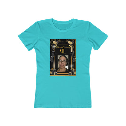 Black & Gold Me B Day Personalize It! Tee - Women’s Boyfriend Fit Celebration T-Shirt