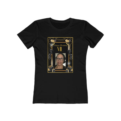 Black & Gold Me B Day Personalize It! Tee - Women’s Boyfriend Fit Celebration T-Shirt