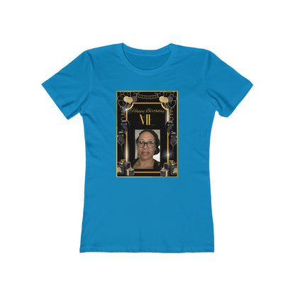 Black & Gold Me B Day Personalize It! Tee - Women’s Boyfriend Fit Celebration T-Shirt