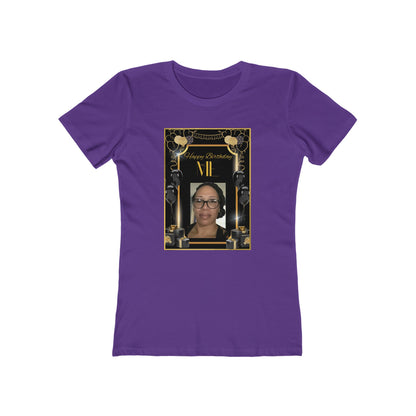 Black & Gold Me B Day Personalize It! Tee - Women’s Boyfriend Fit Celebration T-Shirt