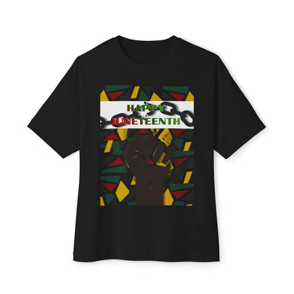 Happy Juneteenth Celebration Tee – Oversized Box Graphic T-Shirt
