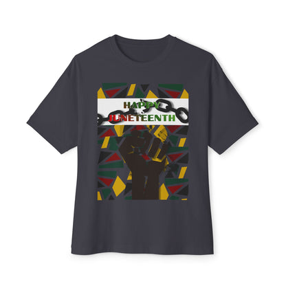 Happy Juneteenth Celebration Tee – Oversized Box Graphic T-Shirt